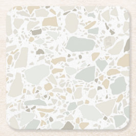 Dessous De Verre Carré Moderne Simple Terrazzo Carrelage blanc