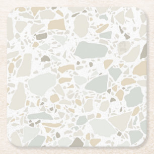Dessous De Verre Carré Moderne Simple Terrazzo Carrelage blanc