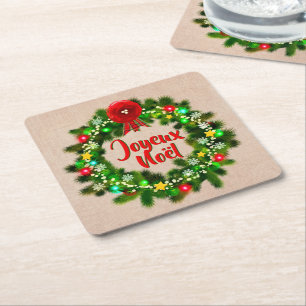 Dessous De Verre Carré Modifier le texte Joyeux Noël