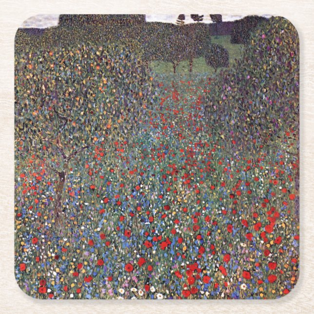 Dessous De Verre Carré Mohnfeld, Gustav Klimt (Devant)