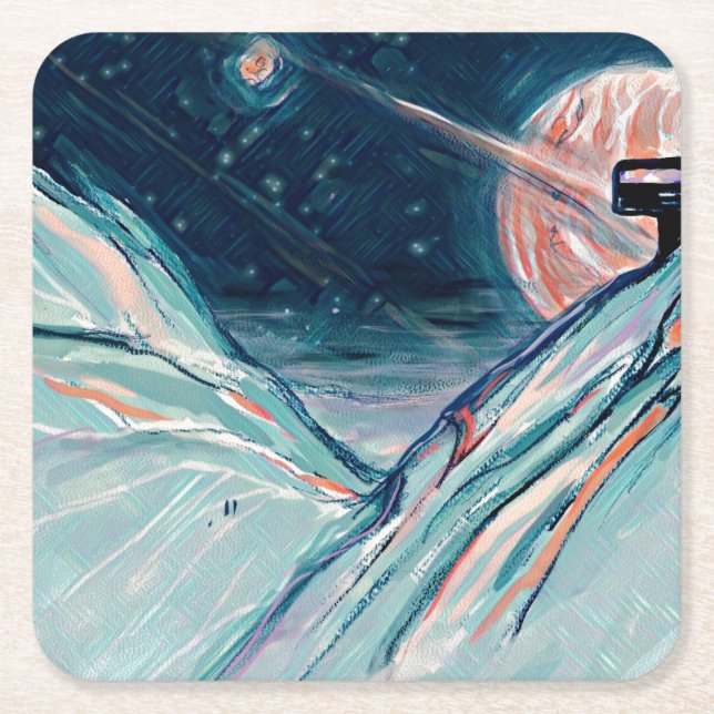 Dessous De Verre Carré Mon futur chez soi dans l'espace (Devant)