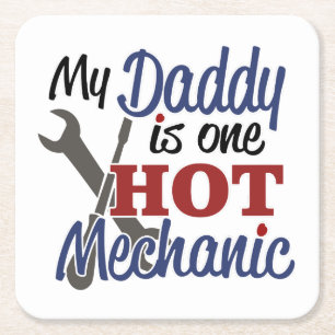 Dessous De Verre Carré Mon papa est un mécanicien super sexy