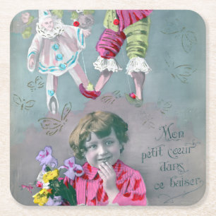 Dessous De Verre Carré Mon petit coeur dans ce baiser