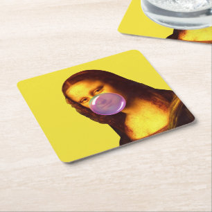 Dessous De Verre Carré Mona Lisa Chauffage gomme Bulle