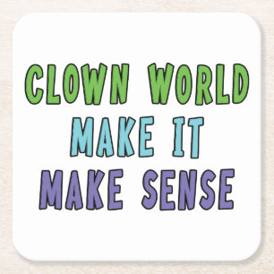 Dessous De Verre Carré Monde de Clowns