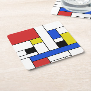 Dessous de verre carré Mondrian Lines