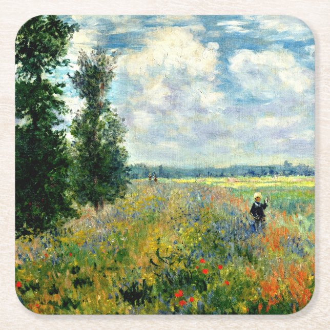 Dessous De Verre Carré Monet - Poppy Field, Argenteuil (Devant)