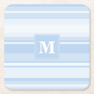 Dessous De Verre Carré Monogramme Bleu rayures