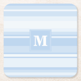 Dessous De Verre Carré Monogramme Bleu rayures
