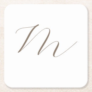 Dessous De Verre Carré Monogramme calligraphie Plaque unique moderne