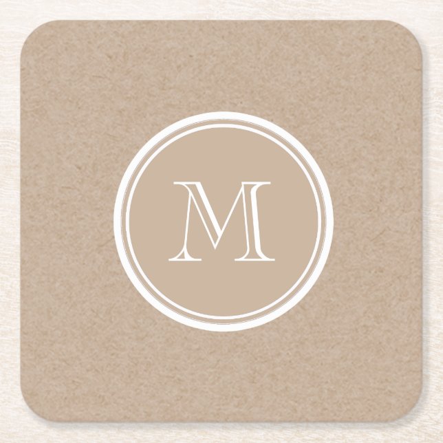 Dessous De Verre Carré Monogramme d'arrière - plan de papier d'emballage (Devant)