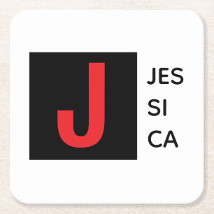 Dessous De Verre Carré Monogramme de nom professionnel élégant moderne