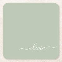 Monogramme Élégant Minimaliste Moderne Vert Sauge