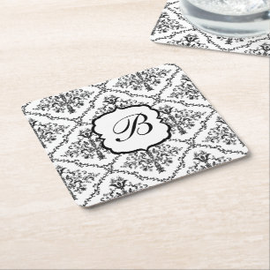 Dessous De Verre Carré Monogramme floral Damask