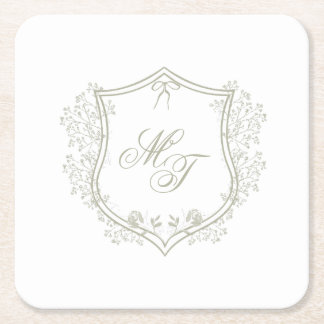 Dessous De Verre Carré Monogramme mariage
