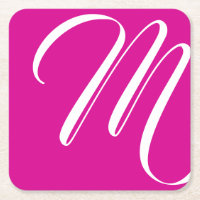 Monogramme Minimaliste De Pink Chaud Et De Script