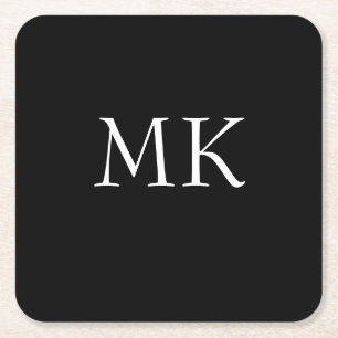 Dessous De Verre Carré Monogramme noir blanc