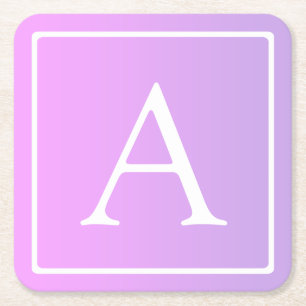 Dessous De Verre Carré Monogramme simple   Ombre subtil rose/violet
