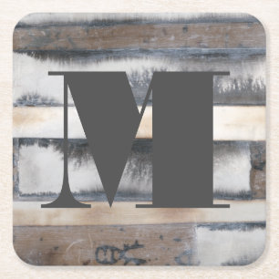 Dessous De Verre Carré Monogramme   Terre et fumée I
