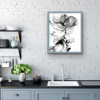 Dessous De Verre Carré Monokrom blomma