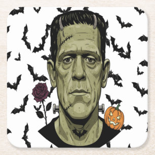Dessous De Verre Carré Monster Laughn Funny Éffrayant Frankenstein Energy