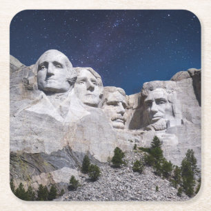 Dessous De Verre Carré Mont Rushmore Timelape Sky