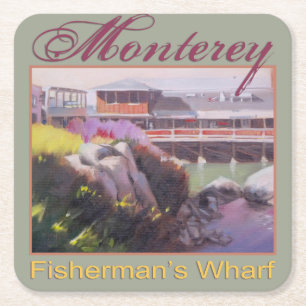 Dessous De Verre Carré Monterey Fisherman Wharf Scenic California Coast