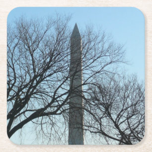 Dessous De Verre Carré Monument de Washington dans le paysage d'hiver I