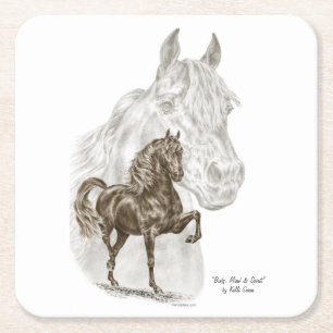 Dessous De Verre Carré Morgan Horse Art
