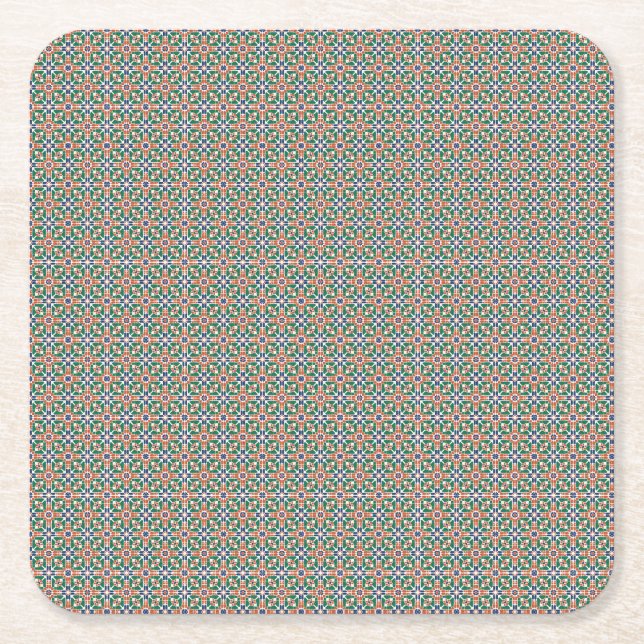 Dessous De Verre Carré Moroccan Zellige Pattern Geometric Coaster (Devant)