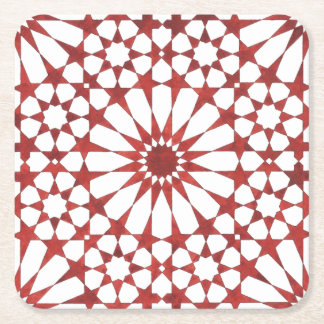 Dessous De Verre Carré Mosaïque andalouse rouge ALHAMBRA