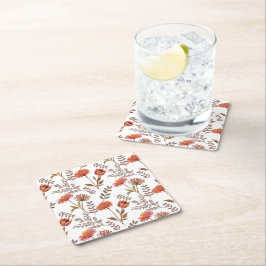 Dessous De Verre Carré Mosaïque des fleurs d'automne