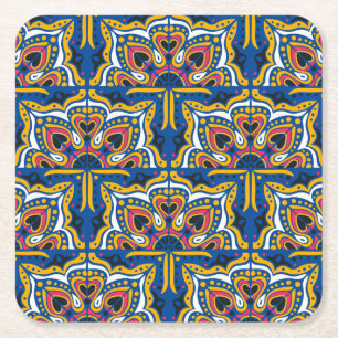 Dessous De Verre Carré Mosaïque indienne Talavera : Céramique sans joint.