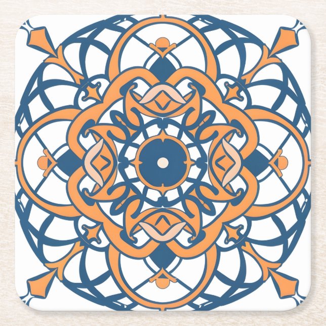 Dessous De Verre Carré mosaïque marocaine andalouse (Devant)