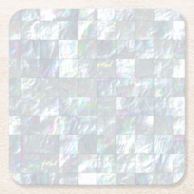 Dessous De Verre Carré Mosaïque nacrée (Devant)