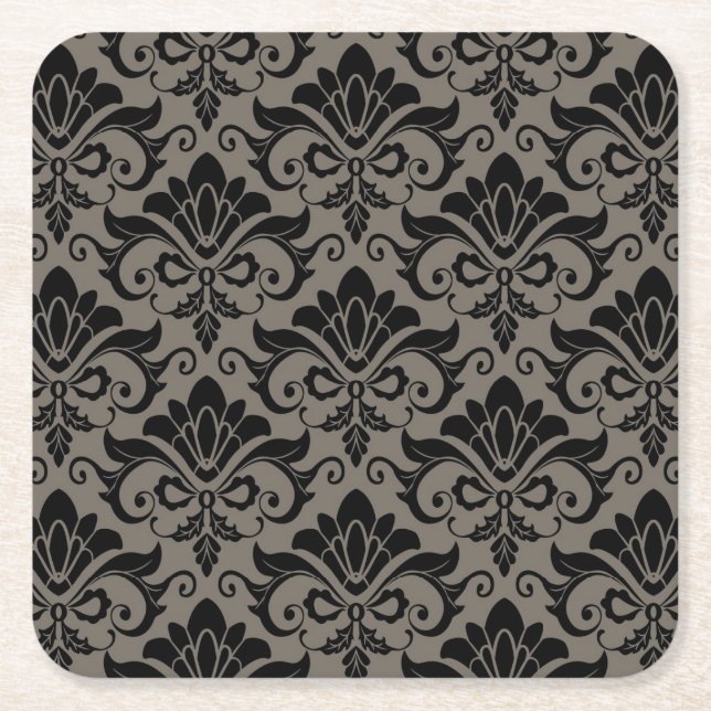 Dessous De Verre Carré Motif 2 de damassé (Devant)