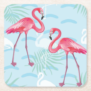 Dessous De Verre Carré Motif 2 de Flamant rose