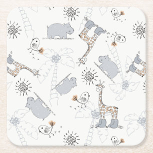 Dessous De Verre Carré motif 2 de griffonnage