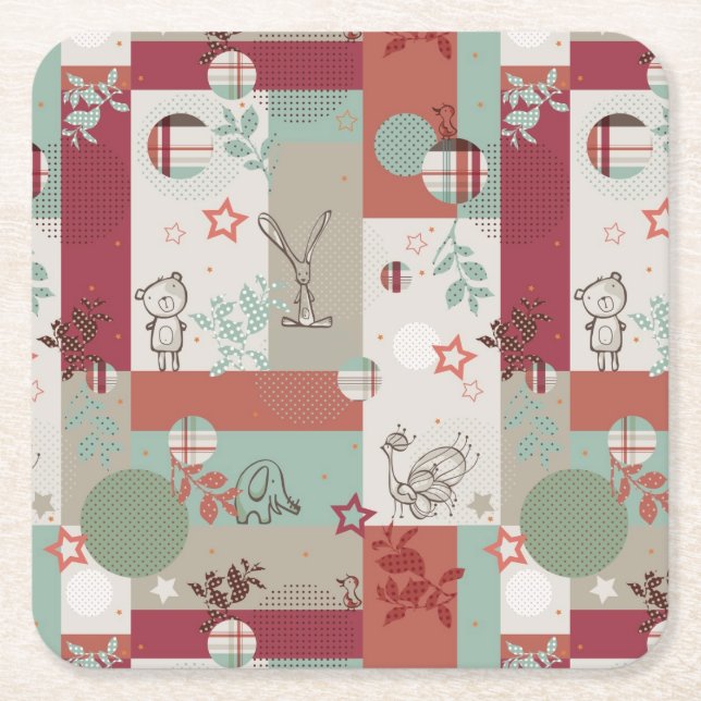 Dessous De Verre Carré Motif 2 d'édredon de bébé (Devant)