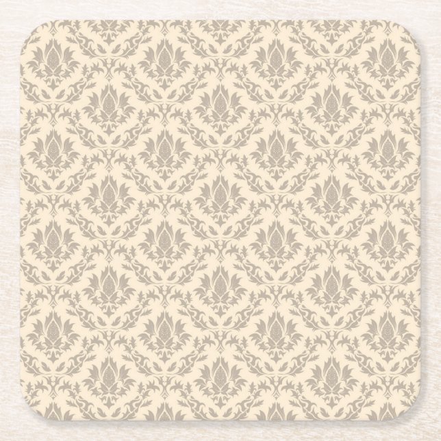 Dessous De Verre Carré Motif 3 de damassé (Devant)