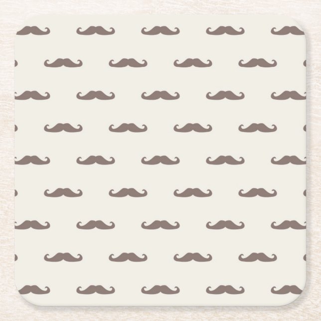 Dessous De Verre Carré Motif 3 de hippie de moustache (Devant)
