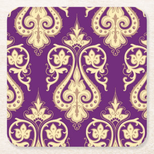 Dessous De Verre Carré Motif 4 de damassé