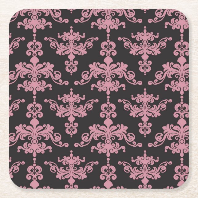 Dessous De Verre Carré Motif 5 de damassé (Devant)