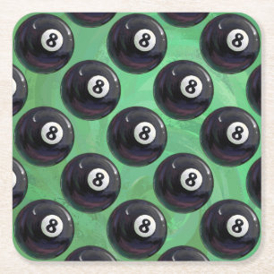 Dessous De Verre Carré motif à 8 balles