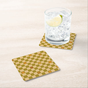 Dessous De Verre Carré Motif à carreaux Flowe - N° 02