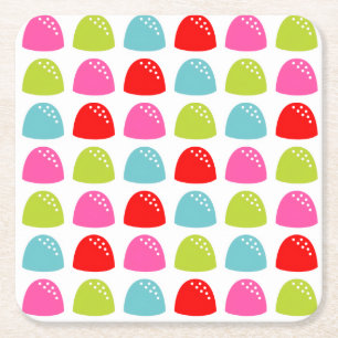 Dessous De Verre Carré Motif à gouttes colorées - Conception de bonbons r