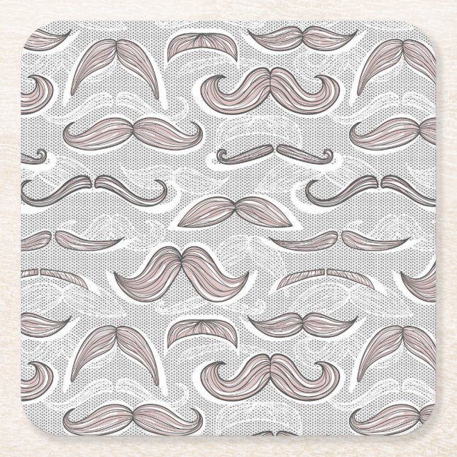 Dessous De Verre Carré Motif à la mode de moustache (Devant)