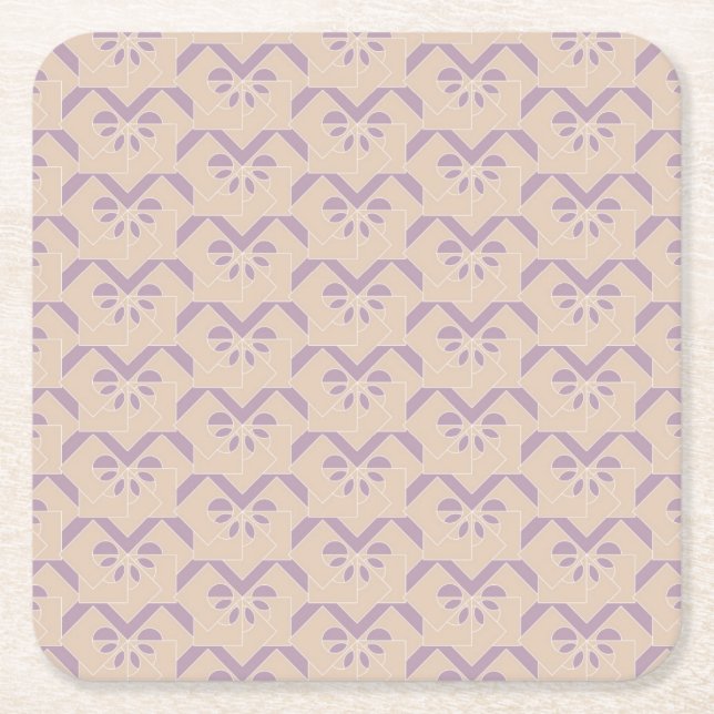 Dessous De Verre Carré Motif à l'envers de lavande (Devant)