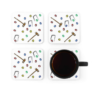 Dessous De Verre Carré Motif à main en croquet lunaire