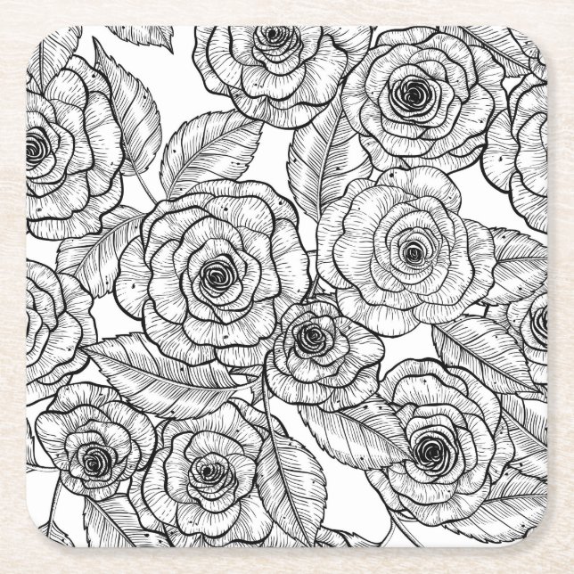 Dessous De Verre Carré motif à main rose (Devant)
